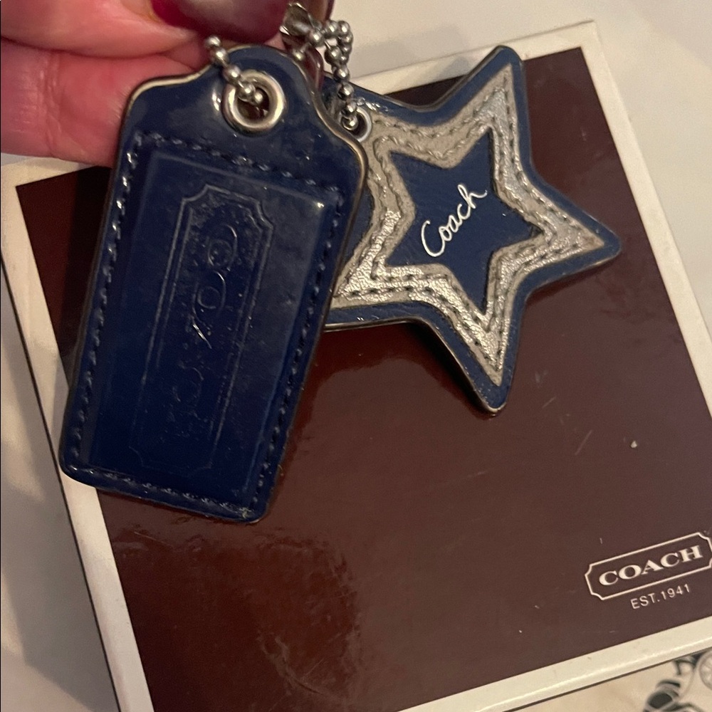 Coach Navy and Silver Star Keychain Set - Picture 4 of 4